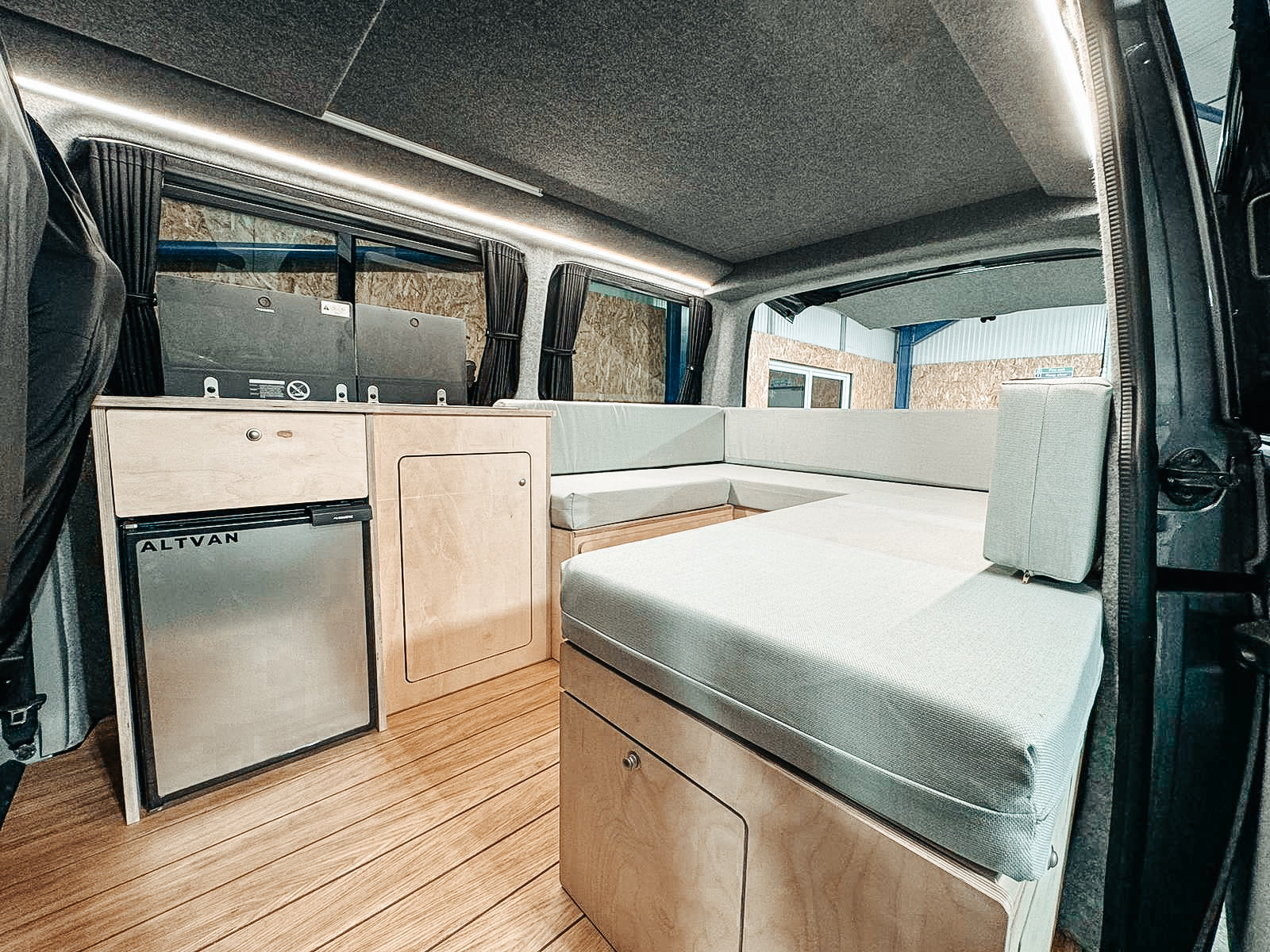 Plain Ply U Shaped Campervan Interior