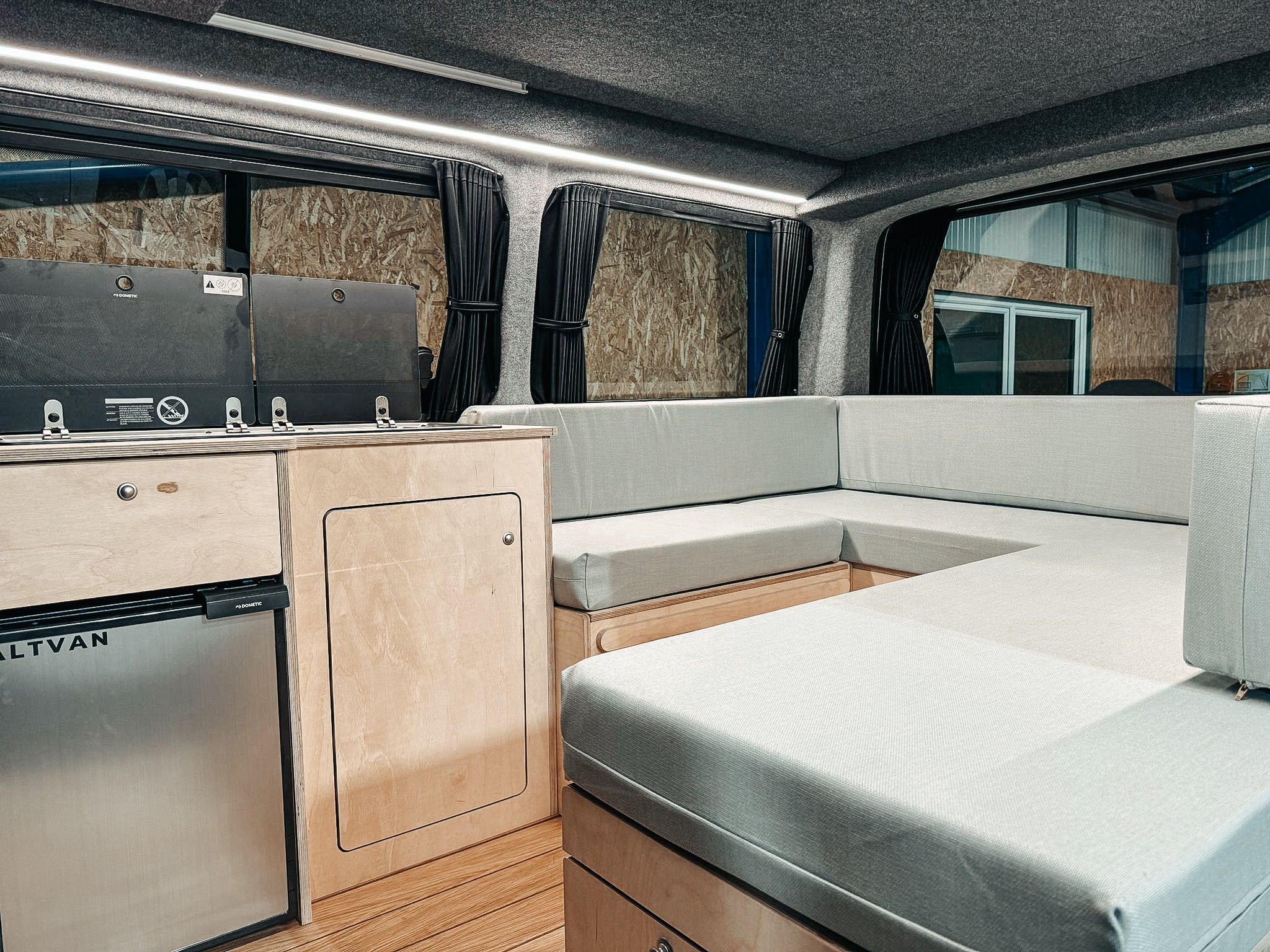 Plain Ply U Shaped Campervan Interior