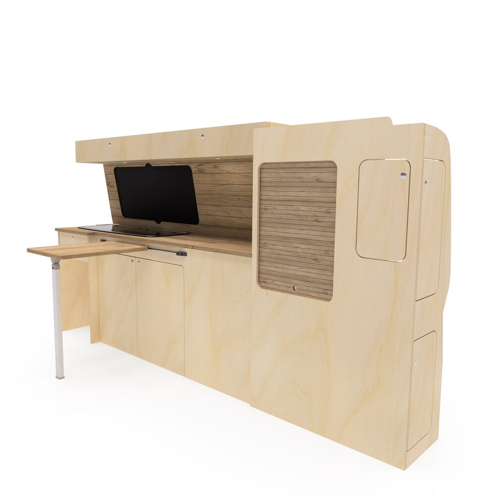 VW T5/T6 Plain Birch Ply Campervan Kitchen Interior Unit