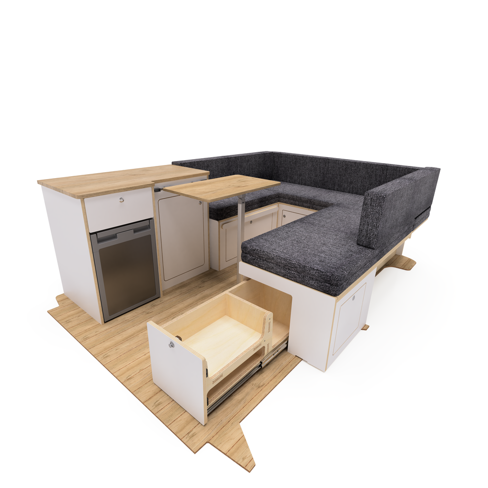 U-Shaped Campervan Interior Ford Transit Custom MK1