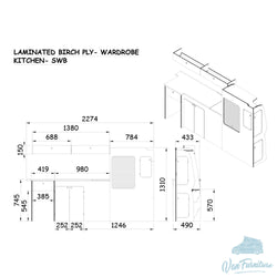 Square Backed Buffalo Universal Campervan Kitchen Interior Unit