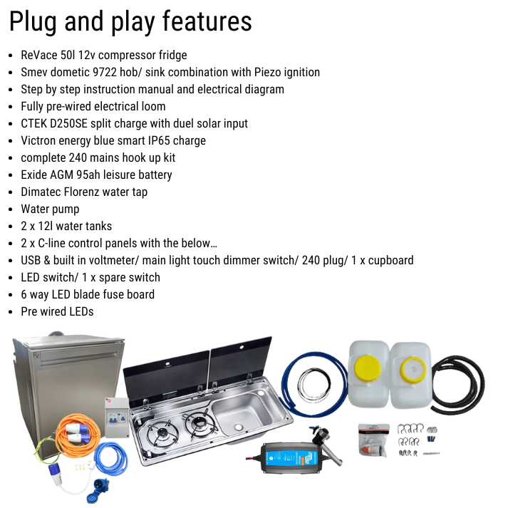 VW T7/ New Ford Transit Custom Campervan Kitchen Interior Plug & Play